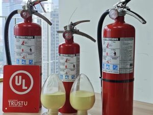 DRY POWDER IN FIRE EXTINGUISHER